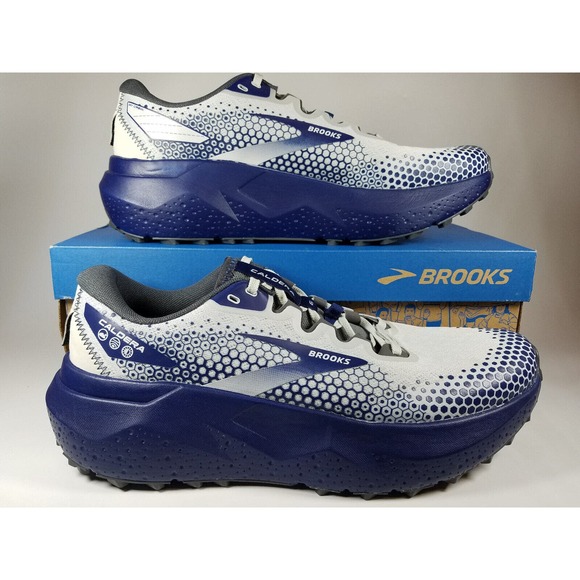 Brooks Men's Caldera 6 Trail Running Shoe Oyster/Blue Depths/Pearl - Picture 4 of 9